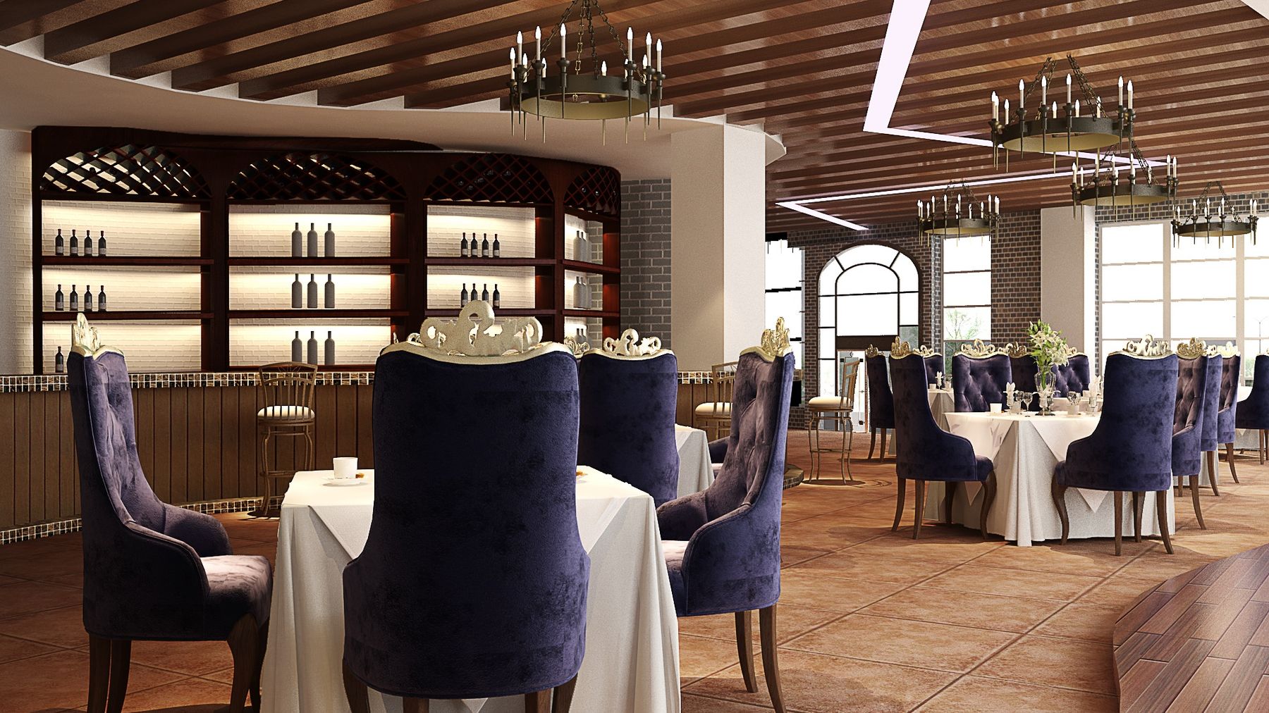 Fine dining room set for service